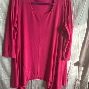 Slinky Brand Fuchsia Tunic Top